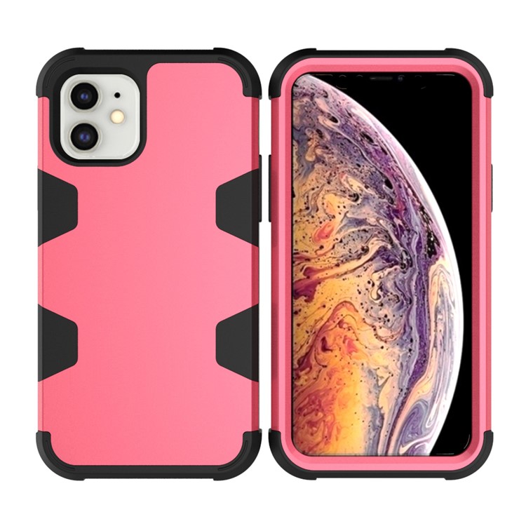 Anti-dust Shock-proof Silicone + PC Mobile Case for iPhone 11 6.1 inch - Black / Red-2