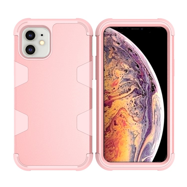 Anti-dust Shock-proof Silicone + PC Mobile Case for iPhone 11 6.1 inch - Rose Gold-2