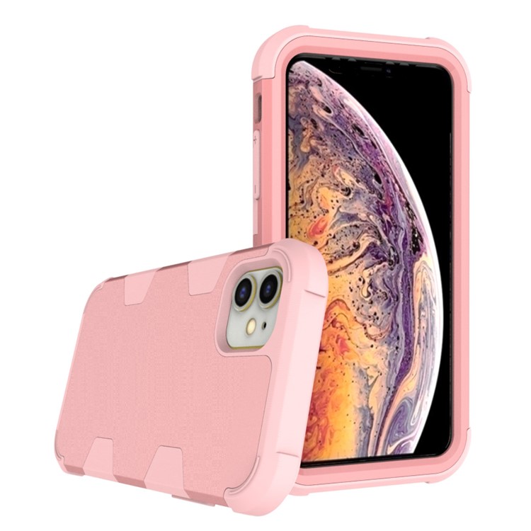 Anti-dust Shock-proof Silicone + PC Mobile Case for iPhone 11 6.1 inch - Rose Gold-3