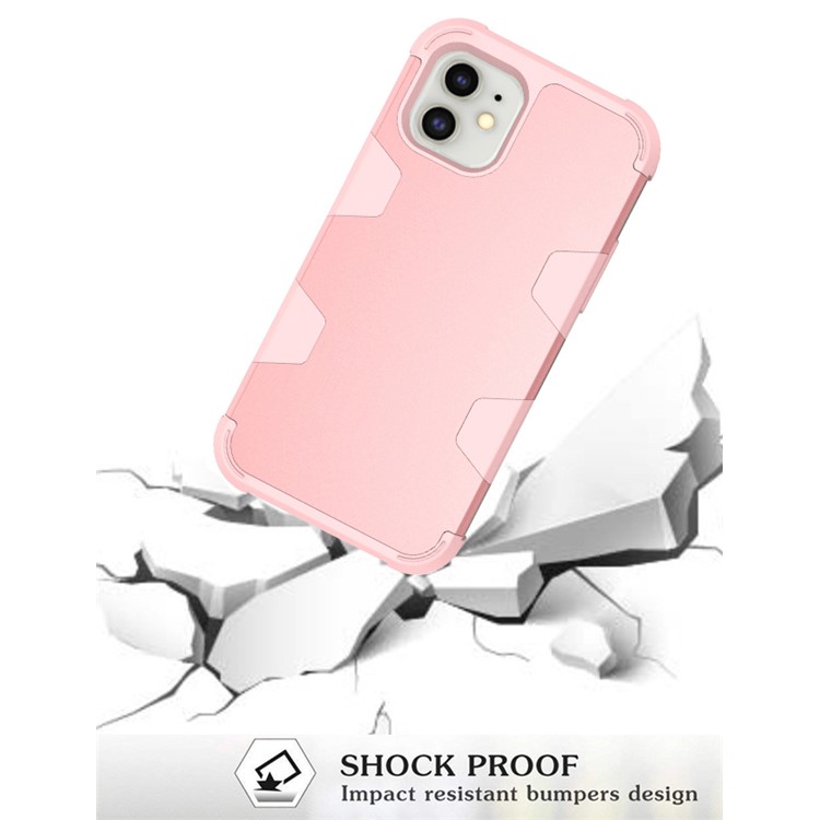 Anti-dust Shock-proof Silicone + PC Mobile Case for iPhone 11 6.1 inch - Rose Gold-6