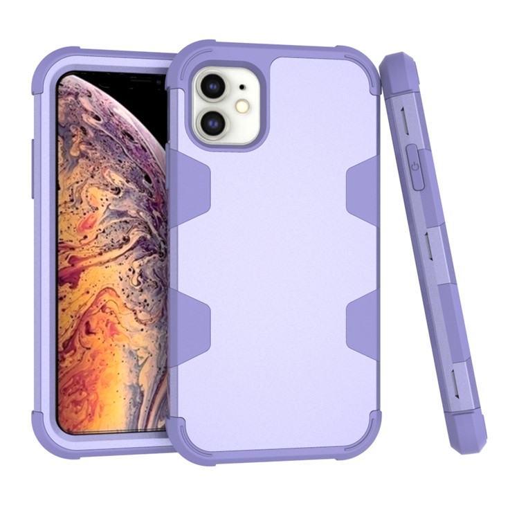 Anti-dust Shock-proof Silicone + PC Mobile Case for iPhone 11 6.1 inch - Purple-1