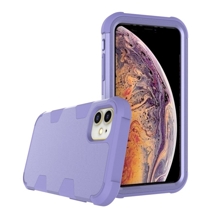 Anti-dust Shock-proof Silicone + PC Mobile Case for iPhone 11 6.1 inch - Purple-3