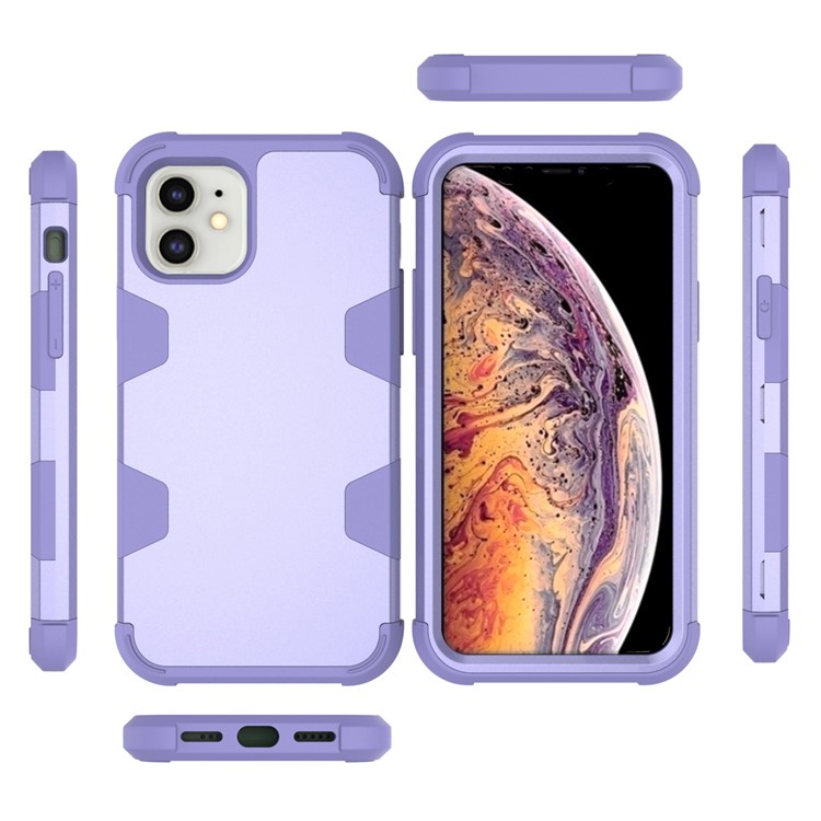 Anti-dust Shock-proof Silicone + PC Mobile Case for iPhone 11 6.1 inch - Purple-4