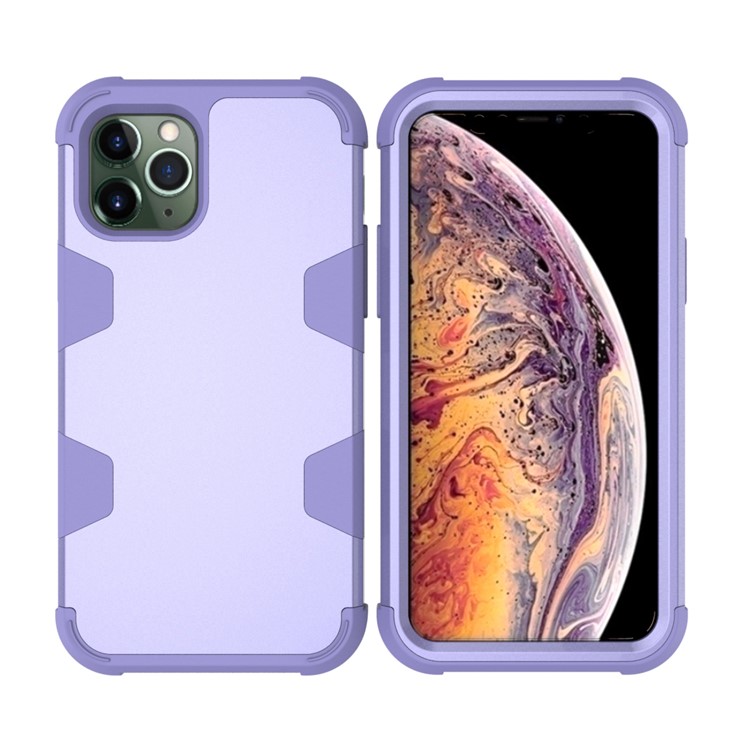 Anti-dust Stylish Silicone + PC Combo Back Case for iPhone 11 Pro Max 6.5 inch - Purple-2