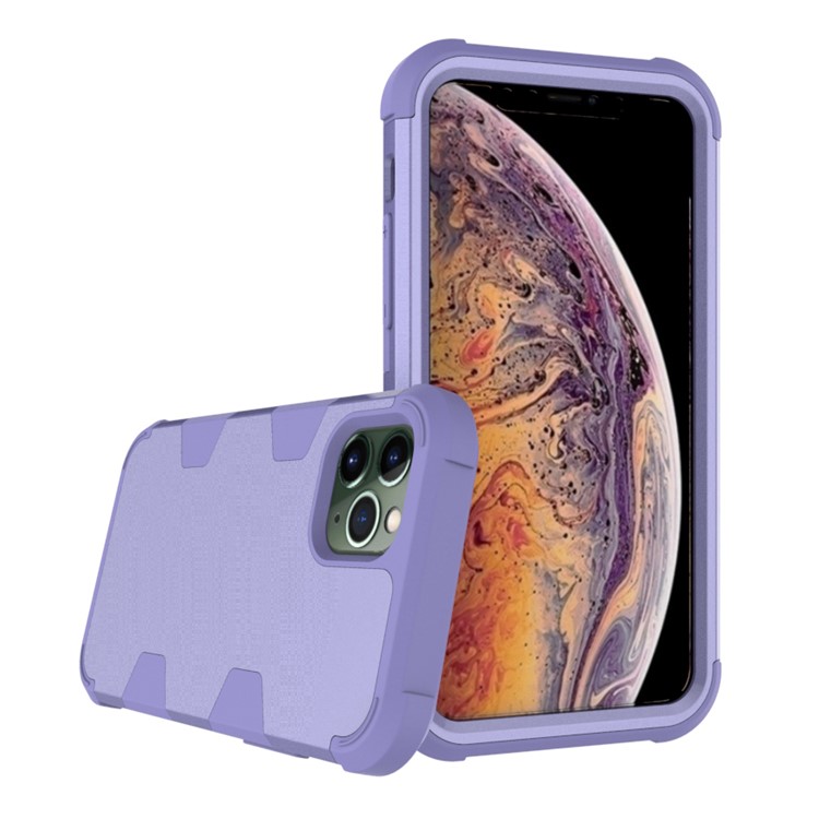 Anti-dust Stylish Silicone + PC Combo Back Case for iPhone 11 Pro Max 6.5 inch - Purple-3