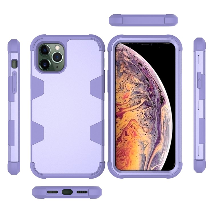 Anti-dust Stylish Silicone + PC Combo Back Case for iPhone 11 Pro Max 6.5 inch - Purple-4