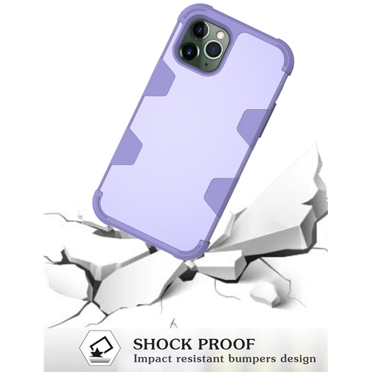 Anti-dust Stylish Silicone + PC Combo Back Case for iPhone 11 Pro Max 6.5 inch - Purple-6