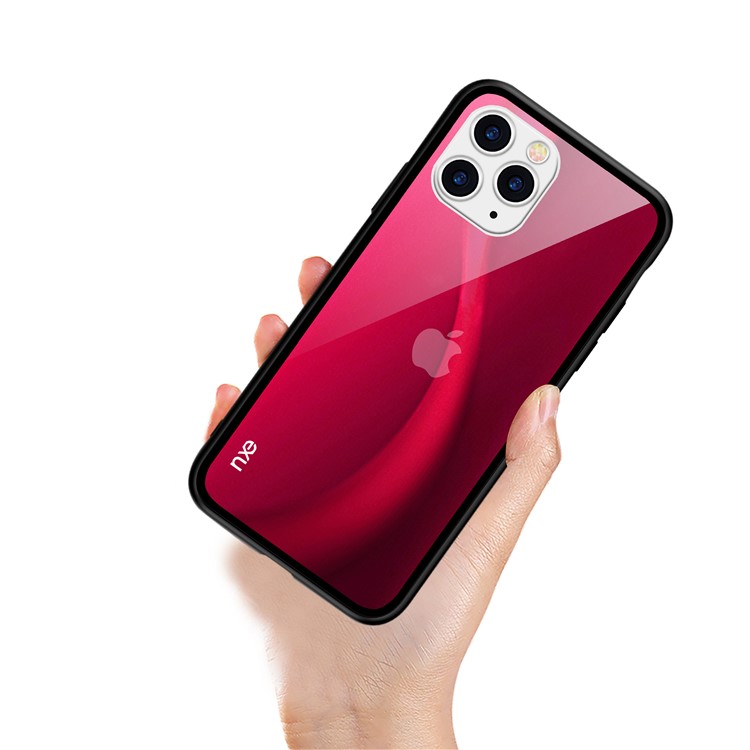 NXE Fog Serie Transluzente Glas + TPU Telefonkasten Für Iphone 11 Pro 6,5 Inch Max - Rot-2
