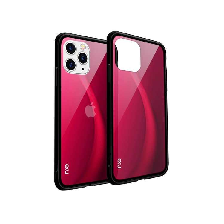 NXE Fog Serie Transluzente Glas + TPU Telefonkasten Für Iphone 11 Pro 6,5 Inch Max - Rot-3