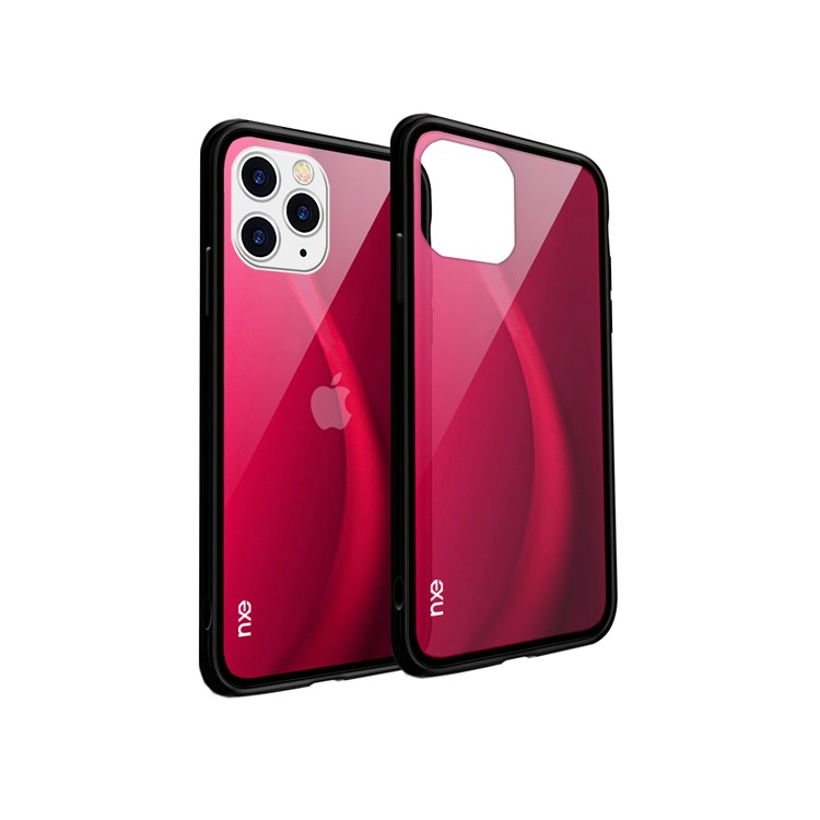 NXE Fog Series Translucent Glass + TPU Phone Case for iPhone 11 Pro Max 6.5 inch - Red-3