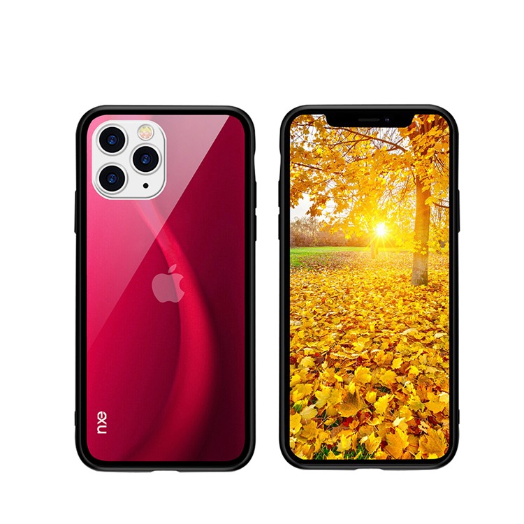 NXE Fog Serie Transluzente Glas + TPU Telefonkasten Für Iphone 11 Pro 6,5 Inch Max - Rot-4