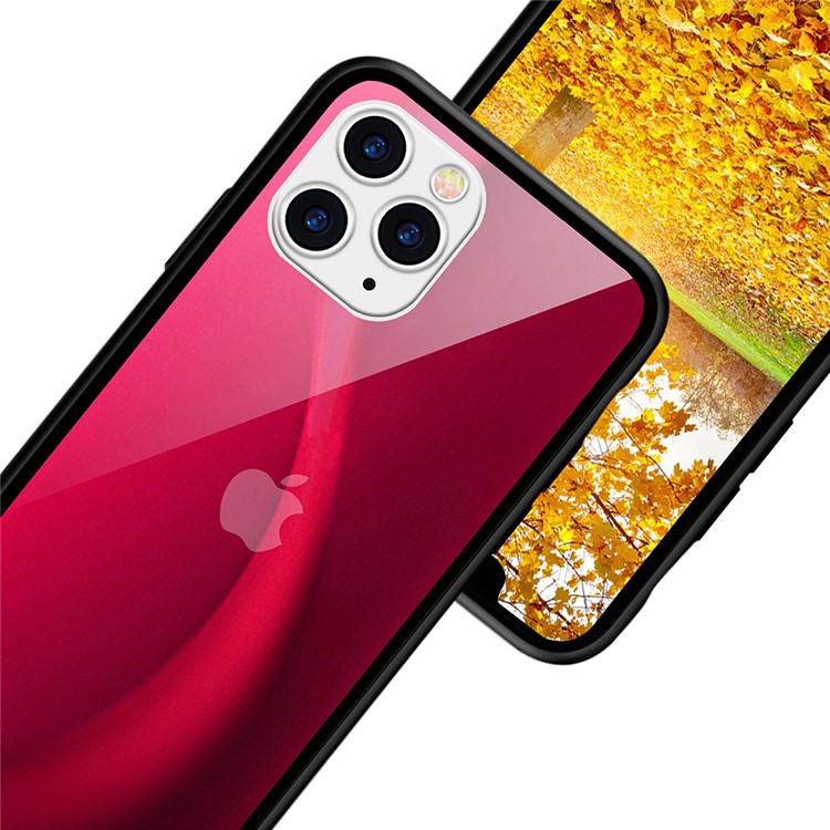 NXE Fog Series Translucent Glass + TPU Phone Case for iPhone 11 Pro Max 6.5 inch - Red-5