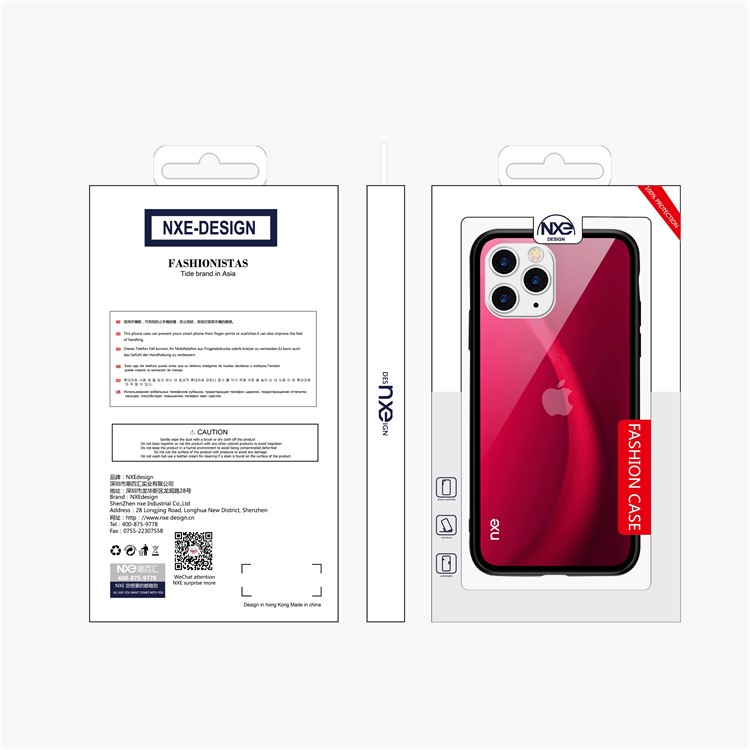 NXE Fog Series Translucent Glass + TPU Phone Case for iPhone 11 Pro Max 6.5 inch - Red-6