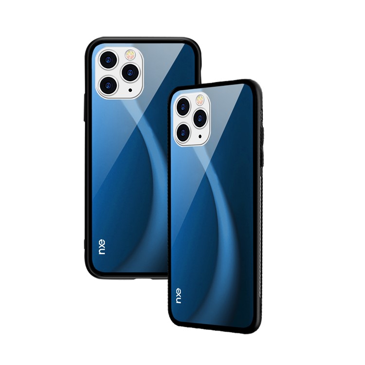 NXE Fog Serie Transluzente Glas + TPU Telefonkasten Für Iphone 11 Pro 6,5 Inch Max - Blau-1