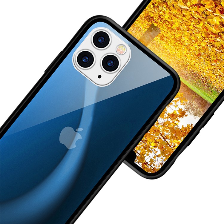 NXE Fog Serie Transluzente Glas + TPU Telefonkasten Für Iphone 11 Pro 6,5 Inch Max - Blau-5