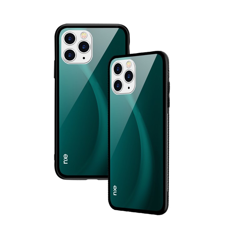 NXE Fog Series Translucent Glass + TPU Phone Case for iPhone 11 Pro Max 6.5 inch - Green-1