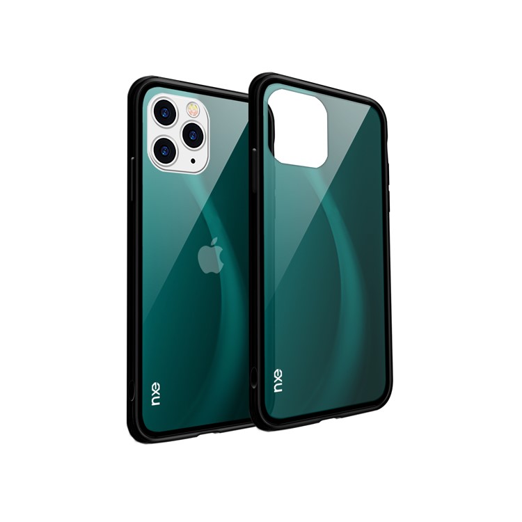 NXE Fog Series Translucent Glass + TPU Phone Case for iPhone 11 Pro Max 6.5 inch - Green-3