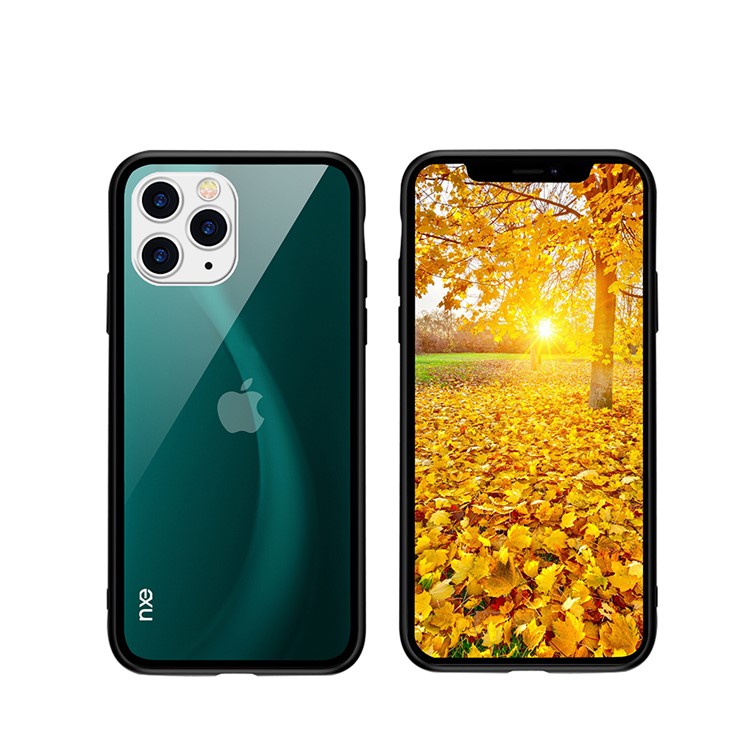 NXE Fog Series Translucent Glass + TPU Phone Case for iPhone 11 Pro Max 6.5 inch - Green-4