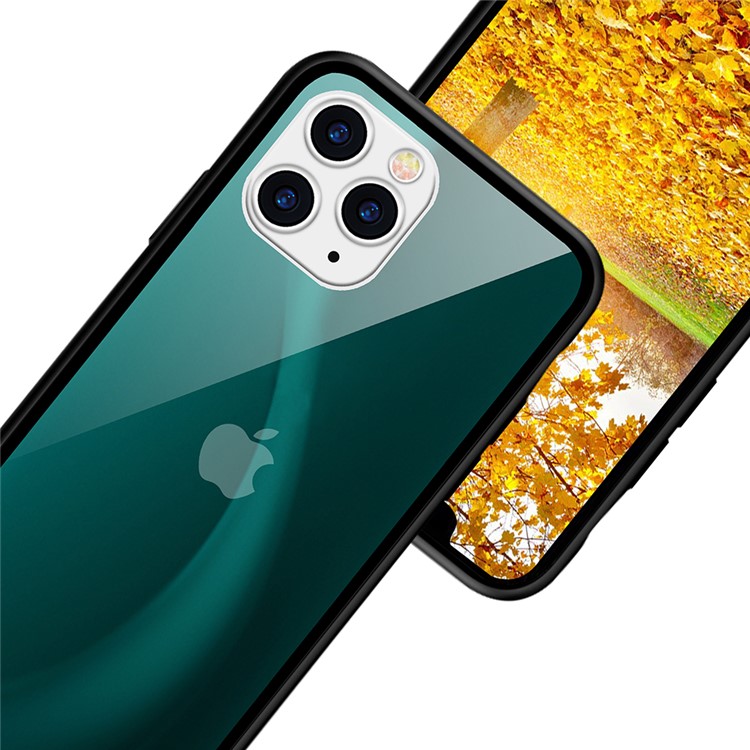 NXE Fog Series Translucent Glass + TPU Phone Case for iPhone 11 Pro Max 6.5 inch - Green-5