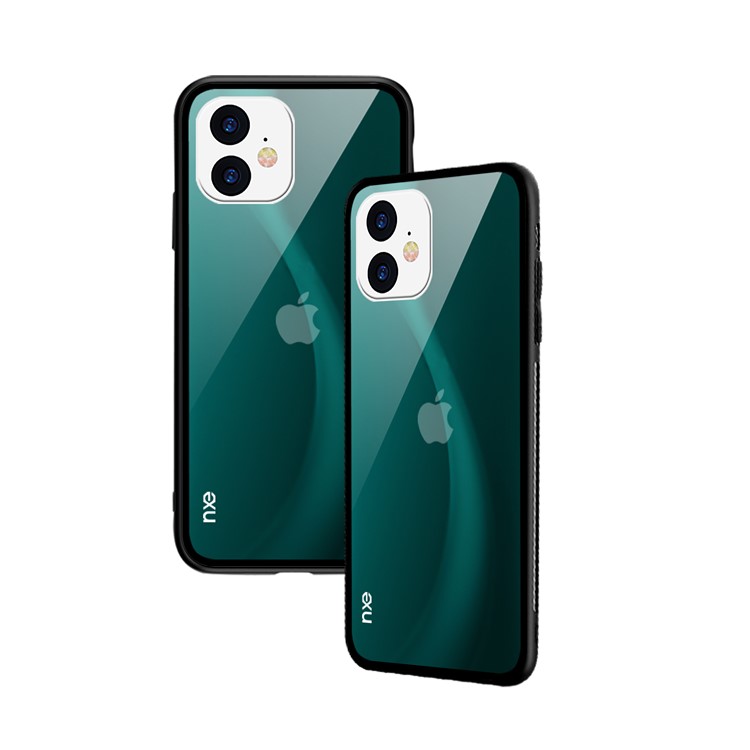 NXE Fog Series Translucent Glass + TPU Back Case for iPhone 11 6.1 inch - Green-1