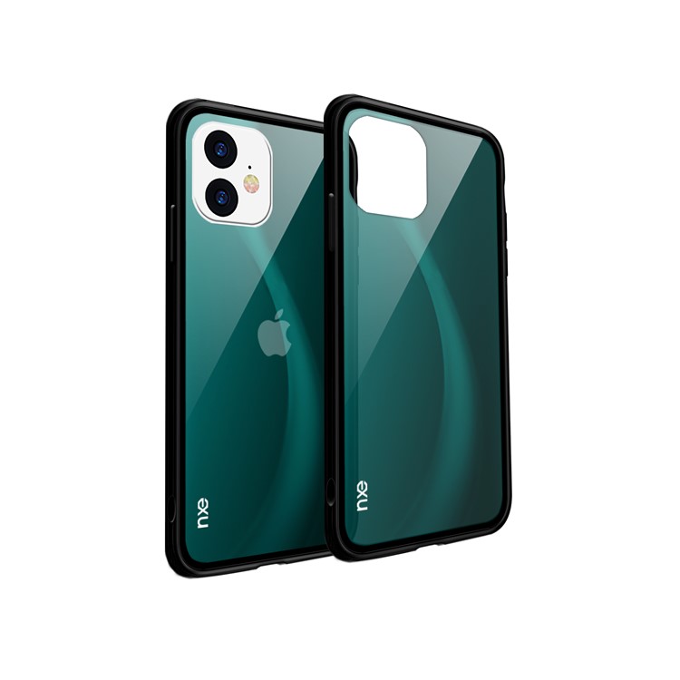 NXE Fog Series Translucent Glass + TPU Back Case for iPhone 11 6.1 inch - Green-3