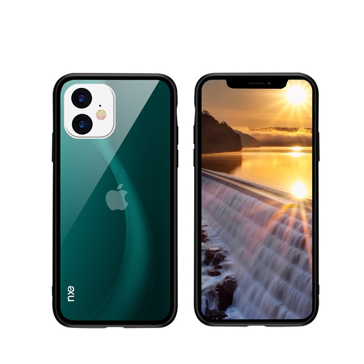 NXE Fog Series Translucent Glass + TPU Back Case for iPhone 11 6.1 inch - Green-4