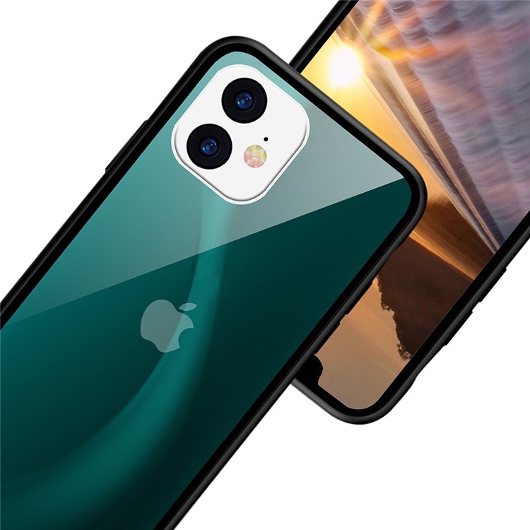 NXE Fog Series Translucent Glass + TPU Back Case for iPhone 11 6.1 inch - Green-5