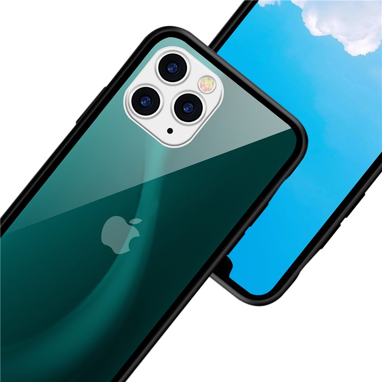 NXE Fog Series Translucent Glass + TPU Protective Phone Case for iPhone 11 Pro 5.8 inch - Green-5