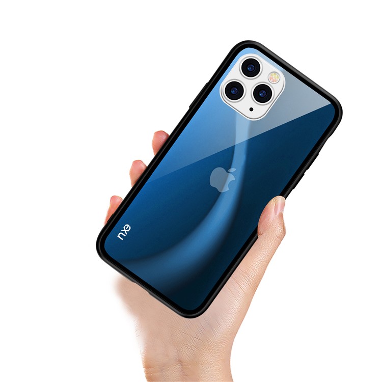 NXE Fog Series Translucent Glass + TPU Protective Phone Case for iPhone 11 Pro 5.8 inch - Blue-2
