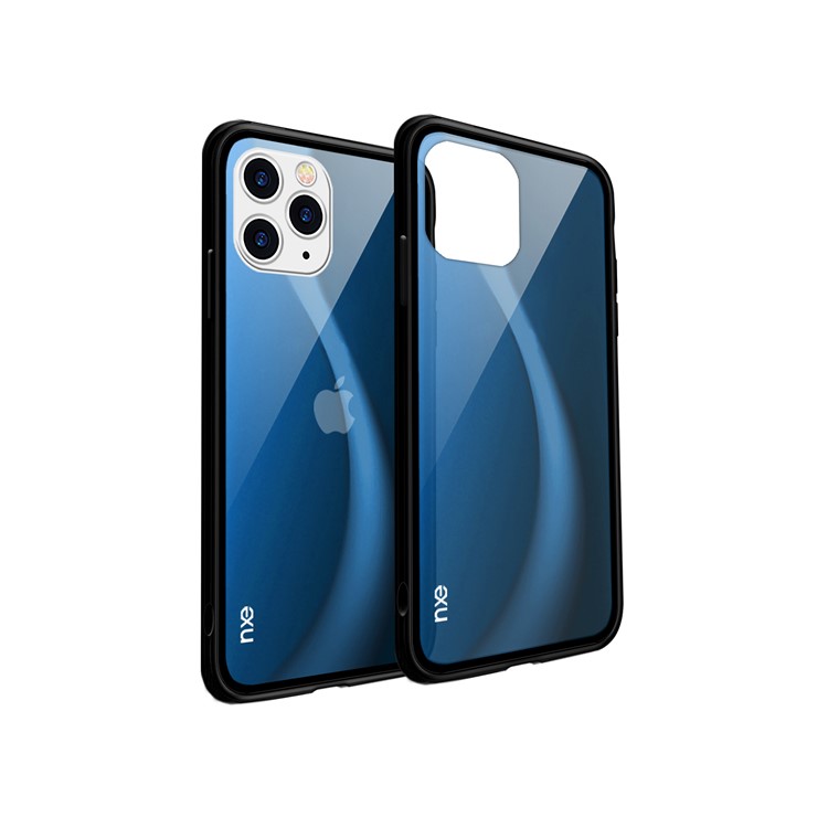 NXE Fog Series Translucent Glass + TPU Protective Phone Case for iPhone 11 Pro 5.8 inch - Blue-4
