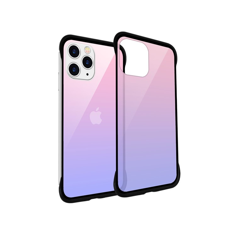 For iPhone 11 Pro Max 6.5-inch NXE Printing Style Gradient Color 9H Glass+TPU Cover - Pink / Purple-4