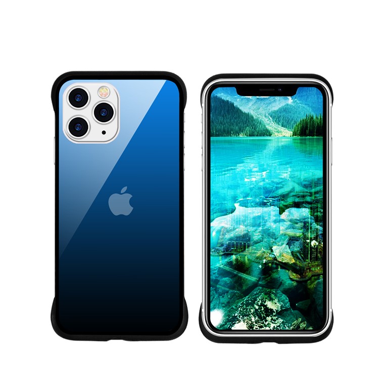 Per La Copertura Di IPhone Sfumatura Di Colore 9H Vetro + TPU 11 Pro Da 5,8 Pollici NXE Stile Di Stampa - Blu / Nero-1