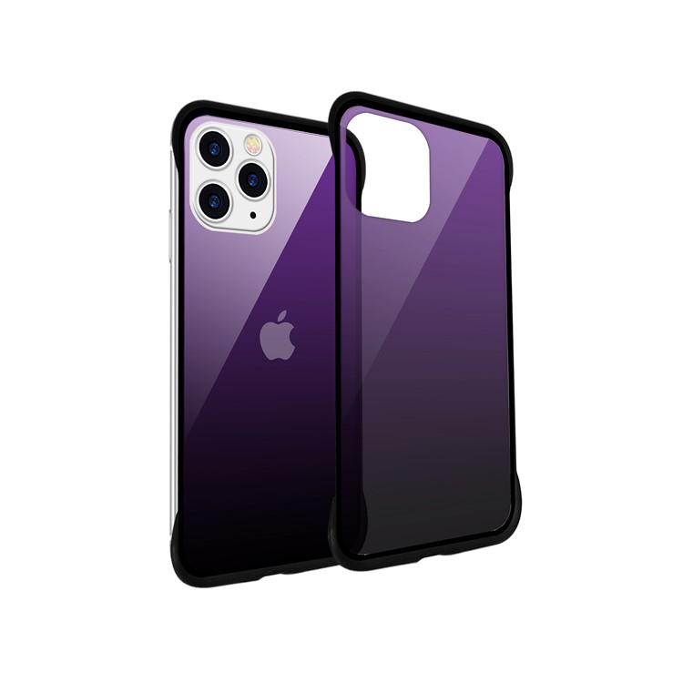 Für Iphone 11 Pro 5,8 Zoll NXE Druckenart Gradienten Farbe 9H Glas + TPU Abdeckung - Lila / Schwarz-4