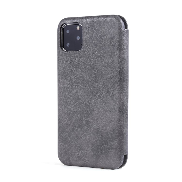 Auto-absorbed PU Leather + TPU Stand Phone Shell with Card Slot for iPhone 11 Pro Max 6.5 inch (2019) - Grey-3