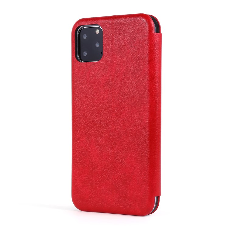 Auto-absorbed PU Leather + TPU Stand Phone Shell with Card Slot for iPhone 11 Pro Max 6.5 inch (2019) - Red-3