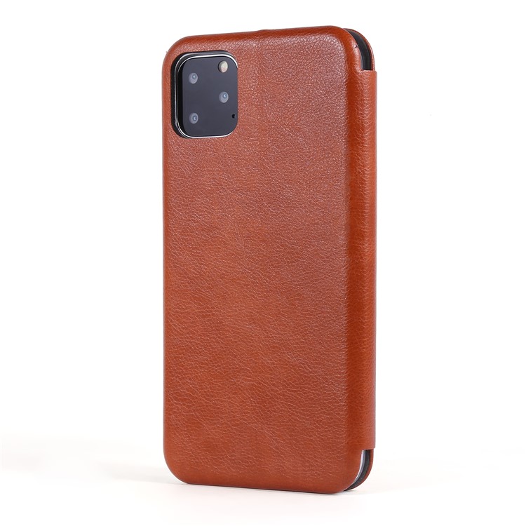 Auto-absorbed PU Leather + TPU Stand Phone Shell with Card Slot for iPhone 11 Pro Max 6.5 inch (2019) - Brown-3