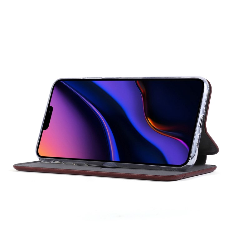 PU Leather Auto-absorbed Stand Phone Casing for iPhone 11 Pro 5.8-inch - Wine Red-4