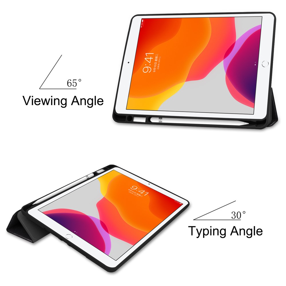 Impression de Motif Tri Fold Stand TPU et Case de Tablette Intelligente en Cuir Avec Machine à Sous Amp Crayon Pour Ipad 10.2 (2021) / (2020) / (2019) - ne Me Touche Pas-3