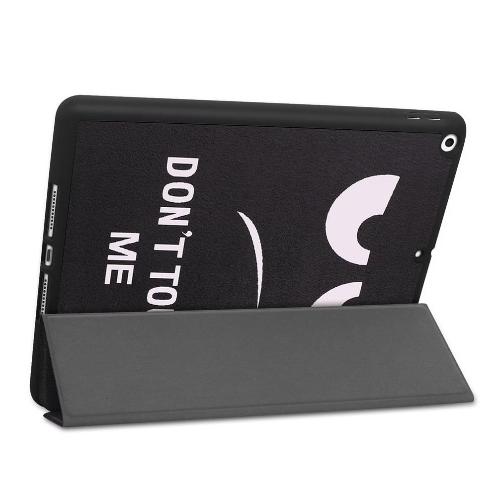 Pattern Printing Tri-fold Stand TPU Leather Smart Tablet Case with Apple Pencil Slot for iPad 10.2 (2019) - Don't Touch Me-5
