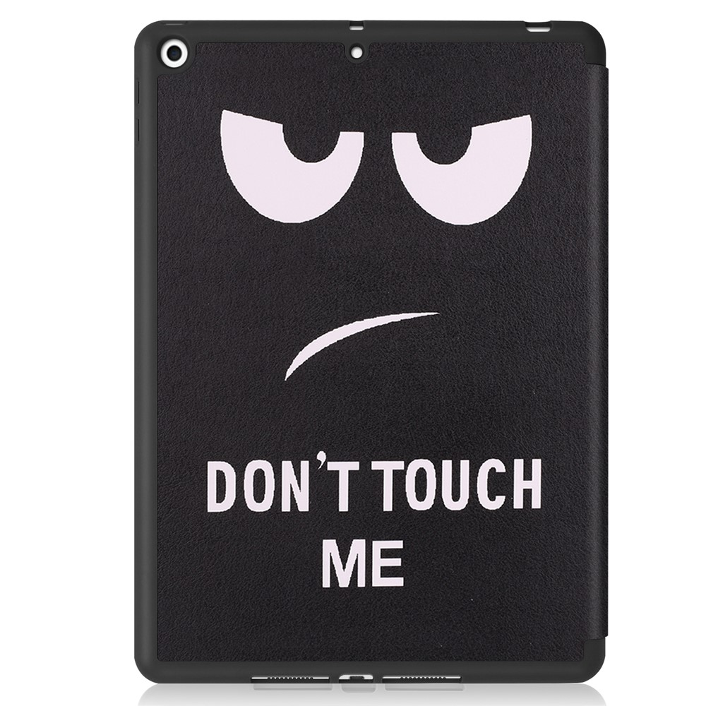 Pattern Printing Tri-fold Stand TPU Leather Smart Tablet Case with Apple Pencil Slot for iPad 10.2 (2019) - Don't Touch Me-7