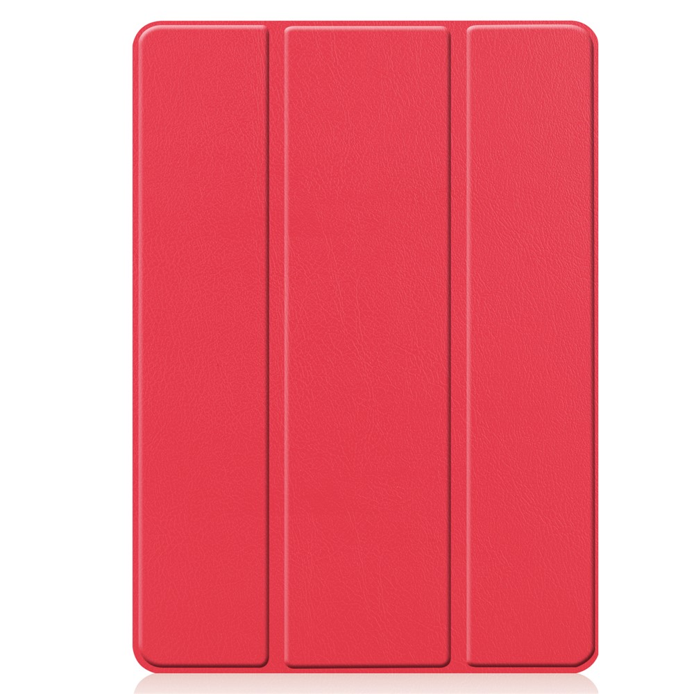 Multifonction Trifold Stand Leather Tablet Smart Cover Full Protection Case Avec Plume Pour L'ipad 10.2 (2021) / (2020) / (2019) - Rouge-8