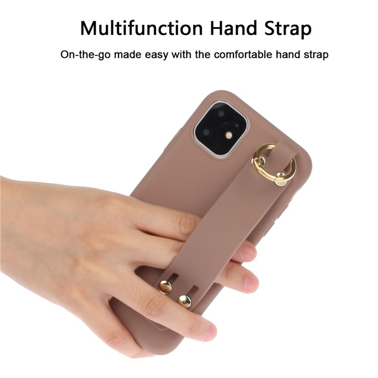 Matte Handschlaufe TPU Schutztelefonkasten Für Iphone Stehen 11 6,1-Zoll - Braun-3