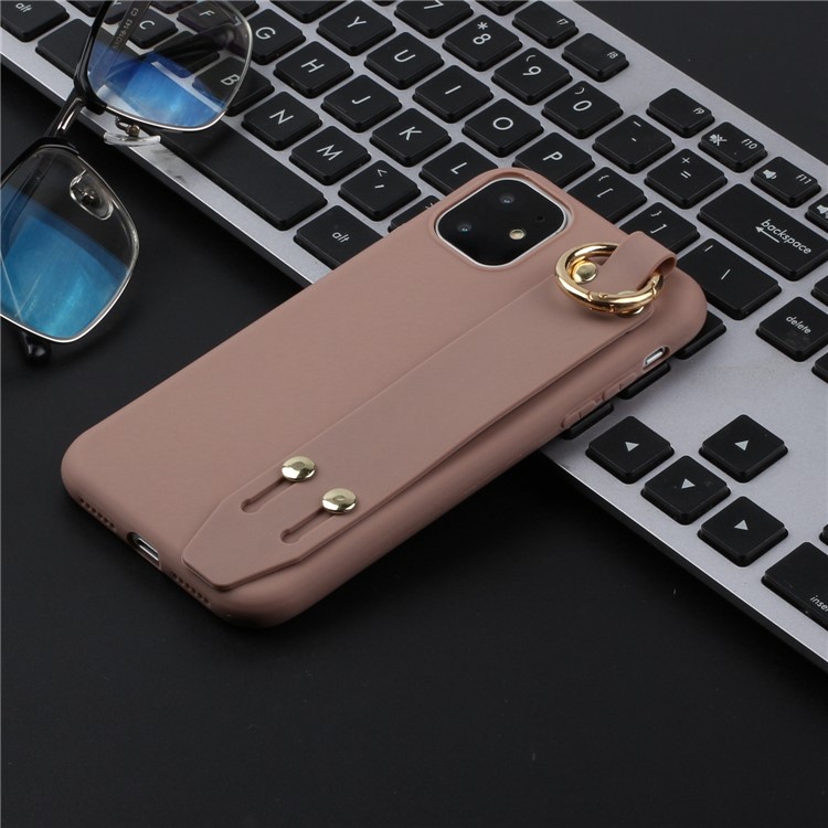 Matte Handschlaufe TPU Schutztelefonkasten Für Iphone Stehen 11 6,1-Zoll - Braun-4