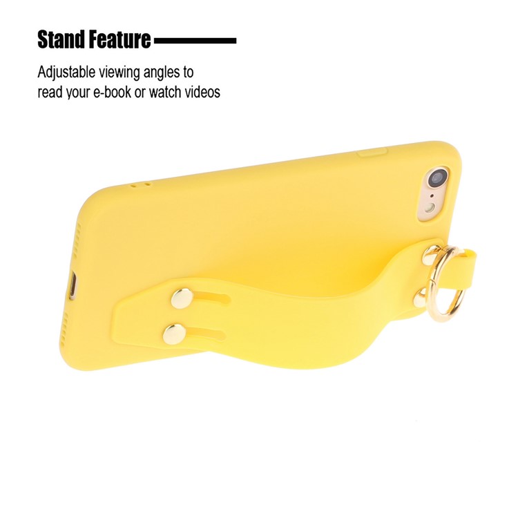 Matte Hand Strap TPU Protective Cell Case for iPhone 8 / 7 4.7 inch - Yellow-2