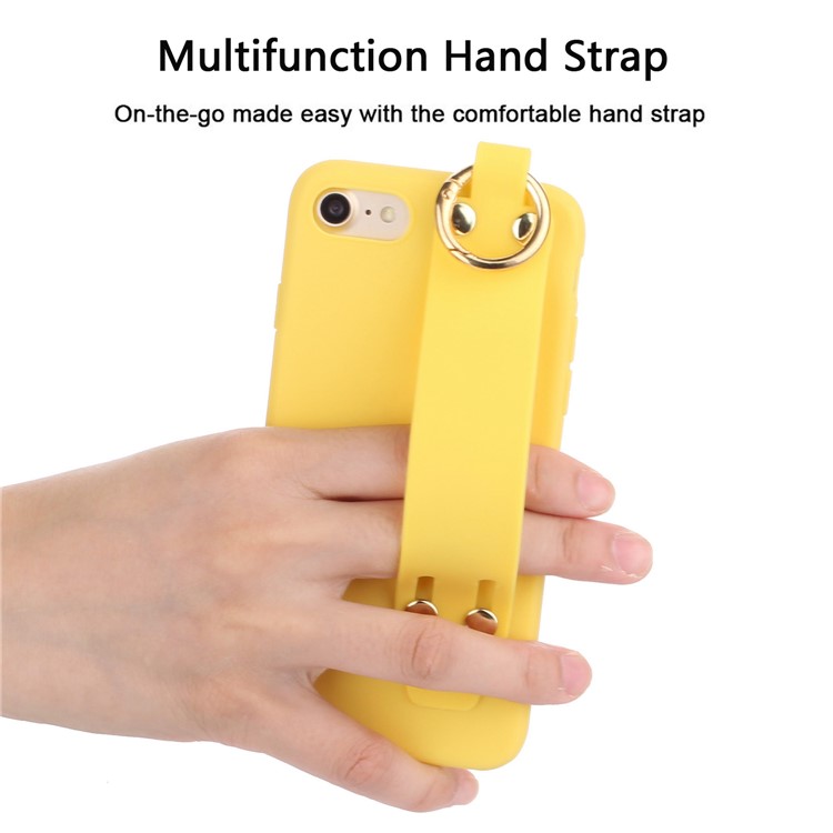 Matte Hand Strap TPU Protective Cell Case for iPhone 8 / 7 4.7 inch - Yellow-3