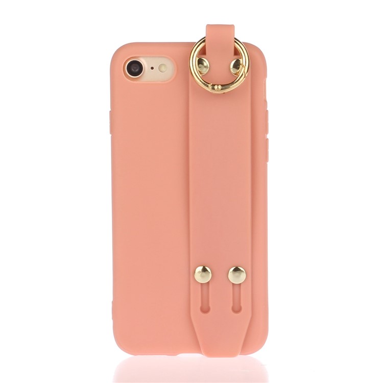 Matte Hand Strap TPU Protective Cell Case for iPhone 8 / 7 4.7 inch - Orange-1