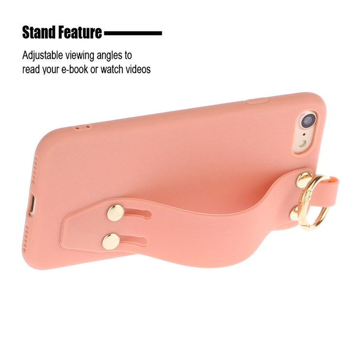 Matte Hand Strap TPU Protective Cell Case for iPhone 8 / 7 4.7 inch - Orange-2