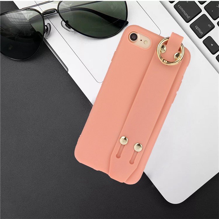 Matte Hand Strap TPU Protective Cell Case for iPhone 8 / 7 4.7 inch - Orange-4