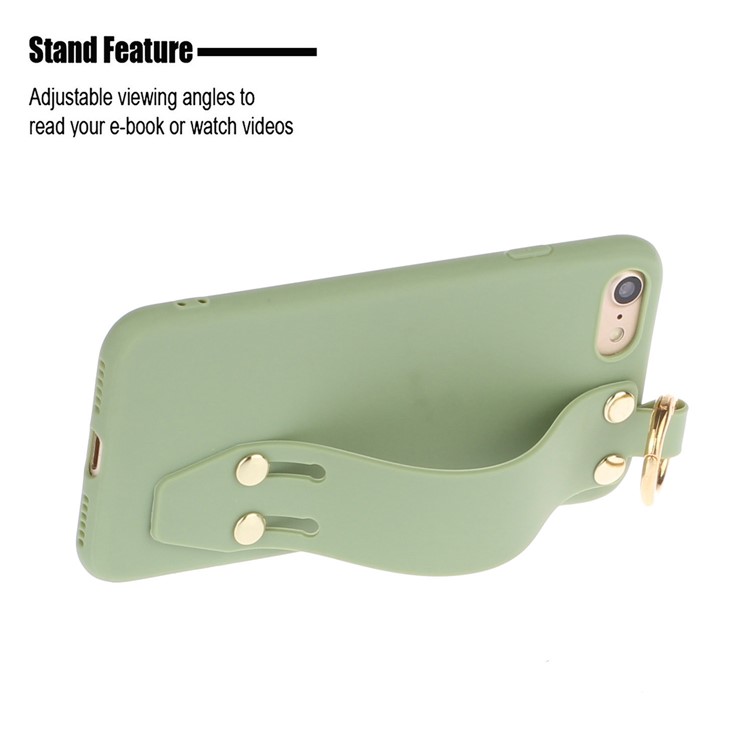 Matte Hand Strap TPU Protective Cell Case for iPhone 8 / 7 4.7 inch - Green-2