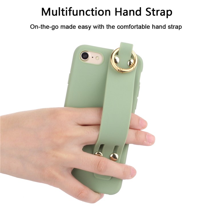 Matte Hand Strap TPU Protective Cell Case for iPhone 8 / 7 4.7 inch - Green-3